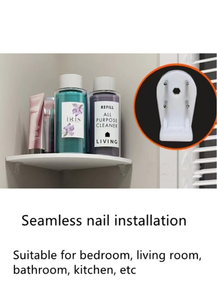 Kutis 4-Pieces Home Decoration Shelf Shower Organizer Wall Mounts Storage Rack White 18x18 Centimeter  - Image 5