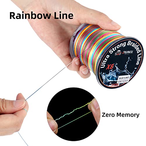 RUNCL Braided Fishing Line, 8 Strand Abrasion Resistant Fishing Line Braid, Super Durable, Smooth Casting, Zero Stretch, Smaller Diameter, Hi Vis, 328-1093 Yards, 12-100LB(85LB,328yds) - Image 3