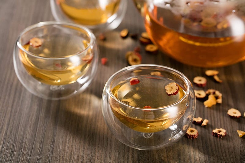 Baskety Double Wall Borosilicate Glass Tea Cups Set – 6-Pack Transparent Cups for Tea, Coffee, Juice & Hot or Cold Beverages - Image 2