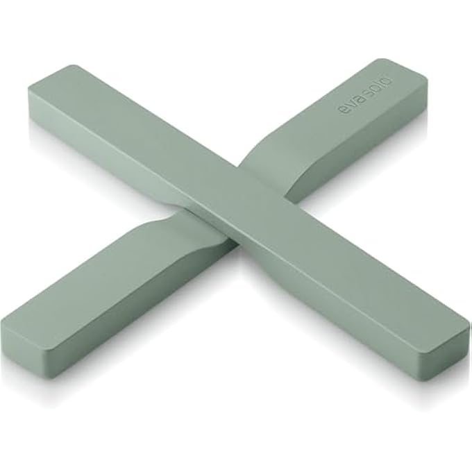 BS Eva Solo Trivet  HeatResistant Oak Wood Pot Stand Foldable Cross Design Durable Kitchen Accessory Protects Tables  Countertops From Hot Pots  Pans Stylish Scandinavian Design Faded Green - Image 1