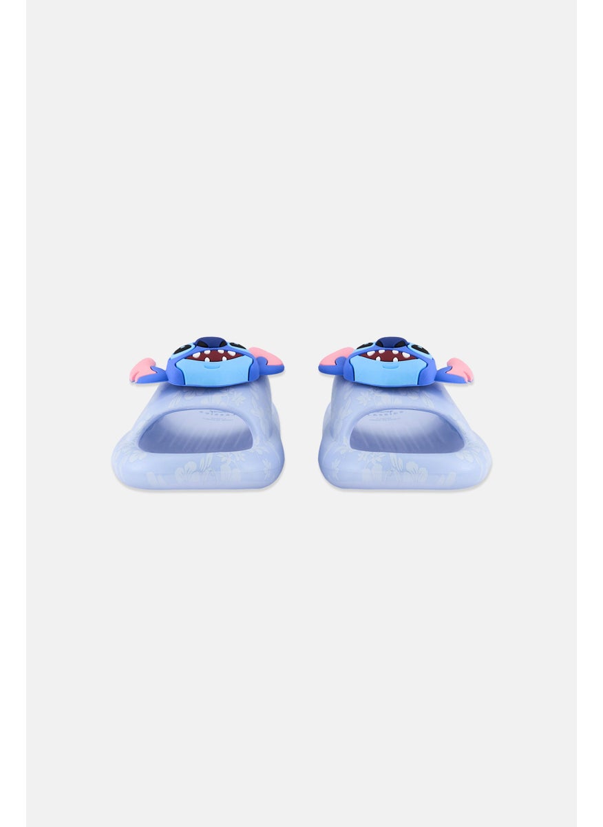Disney Kids Girl Lilo And Stitch Slip On Slides, Light Blue  - Image 3