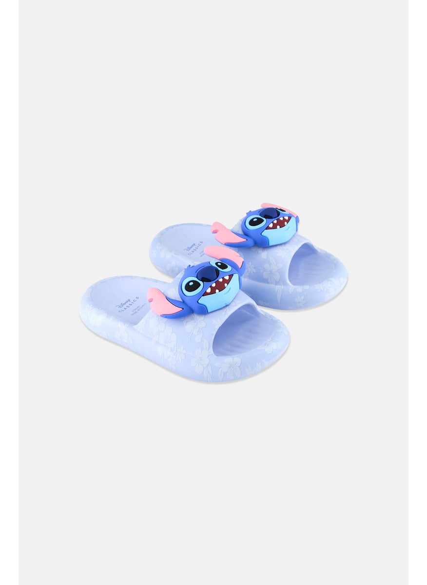 Disney Kids Girl Lilo And Stitch Slip On Slides, Light Blue  - Image 1