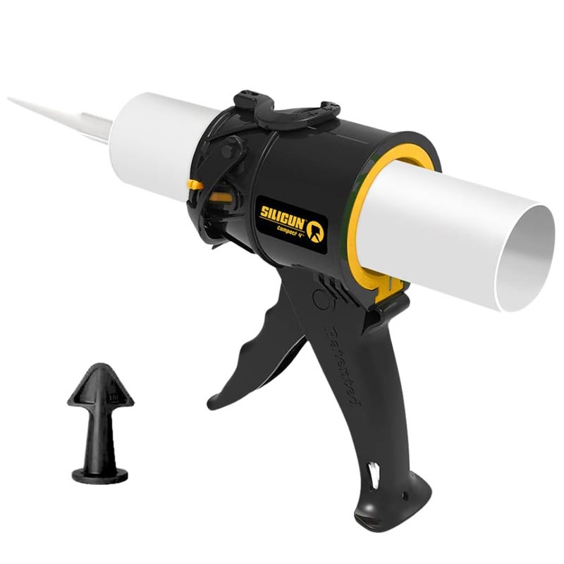 SILIGUNâ„¢ Compact Caulking Gun - No Drip Caulk Gun - Patented Design - Lightweight ABS Frame - Works with All 10 oz Tubes (SILIGUN Nozzle Kit) - Image 1