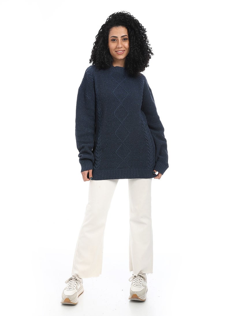 سيزار بلوفر صوف حريمي ب رقبة دائرية - Image 3