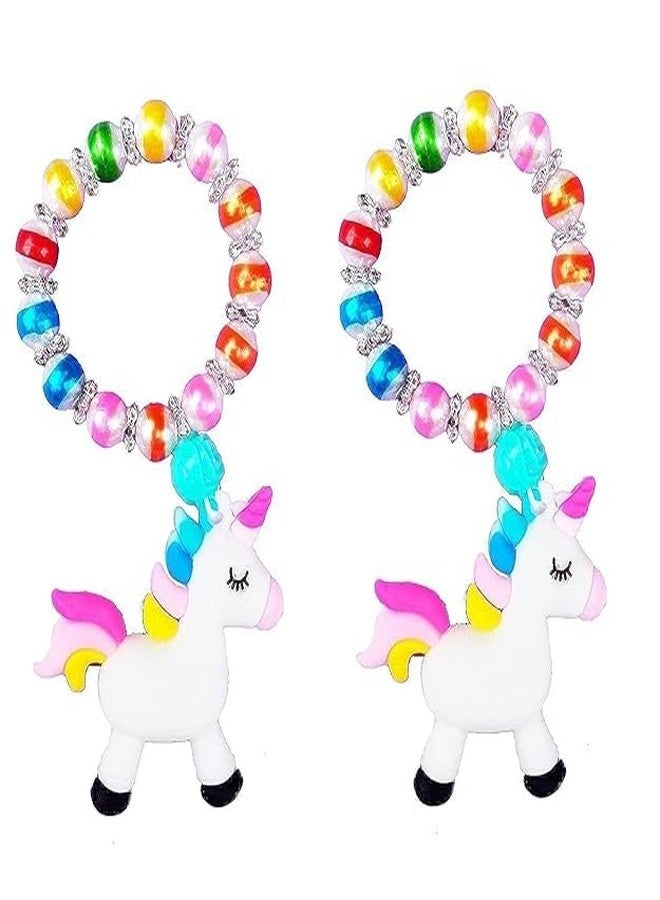 SAMARIYA Girls Unicorn band Braslate Rainbow kadda Rakhi (عبوة من قطعتين) - Image 1