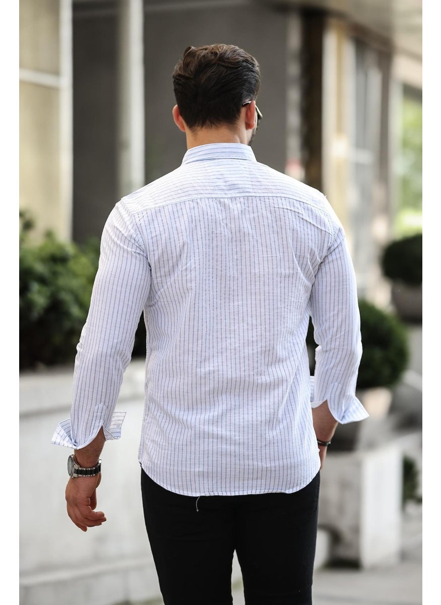 Carina Striped Cotton Long Sleeve Shirt - White - pzsku/ZE1CE805BDC9D51167D18Z/45/_/1741192278/2caaef6a-6555-4c4a-a127-5fb399b96ad7