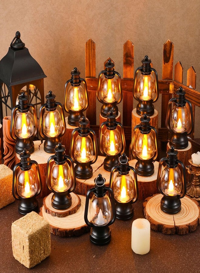Ferraycle 24 Pcs Mini Lantern Decor 4 Inch Western Lantern Table Centerpiece Small Vintage Camping Hanging Lamp Ornaments Bulk for Cowboy Cowgirl Wedding Halloween Christmas (6 Inch,Black) - Image 2