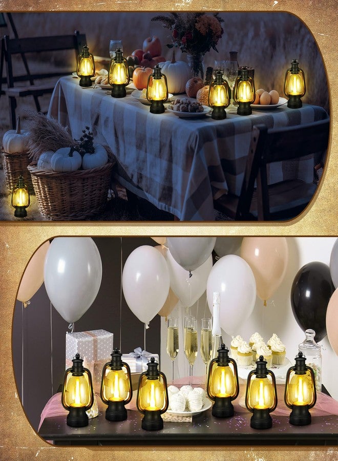 Ferraycle 24 Pcs Mini Lantern Decor 4 Inch Western Lantern Table Centerpiece Small Vintage Camping Hanging Lamp Ornaments Bulk for Cowboy Cowgirl Wedding Halloween Christmas (6 Inch,Black) - Image 4