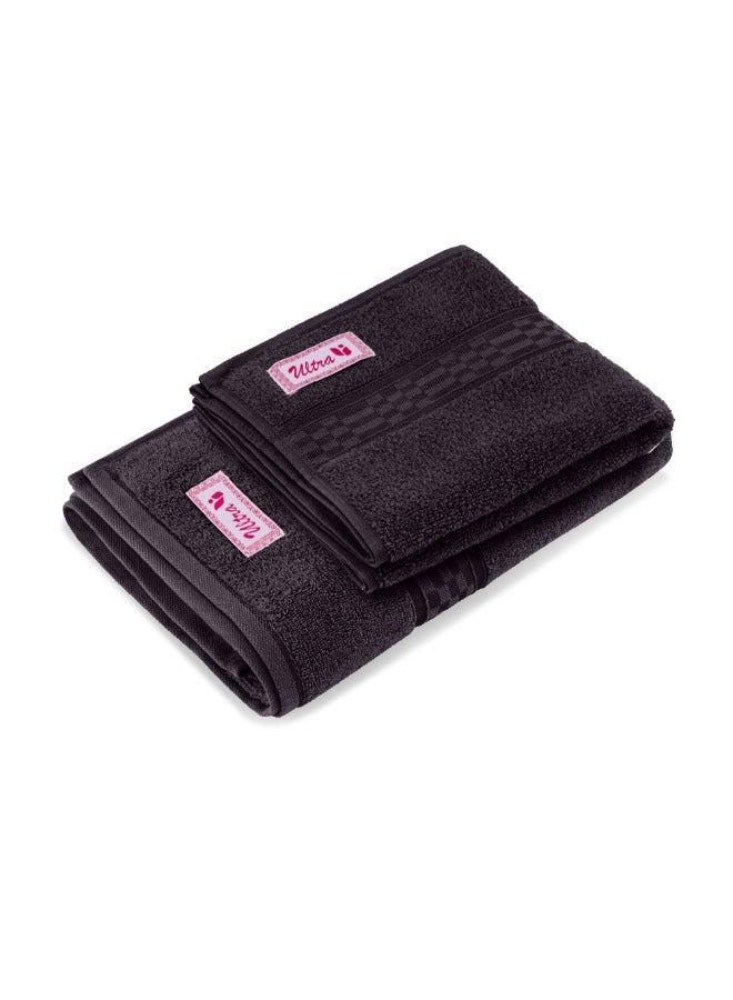 BYFT Home Ultra (Brown) Hand Towel (50 x 90 Cm) & Bath Towel (70 x 140 Cm) Premium Cotton Highly Absorbent, High Quality Bath linen with Checkered Dobby 550 Gsm Set of 2  - Image 4