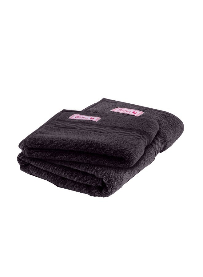 BYFT Home Ultra (Brown) Hand Towel (50 x 90 Cm) & Bath Towel (70 x 140 Cm) Premium Cotton Highly Absorbent, High Quality Bath linen with Checkered Dobby 550 Gsm Set of 2  - Image 5