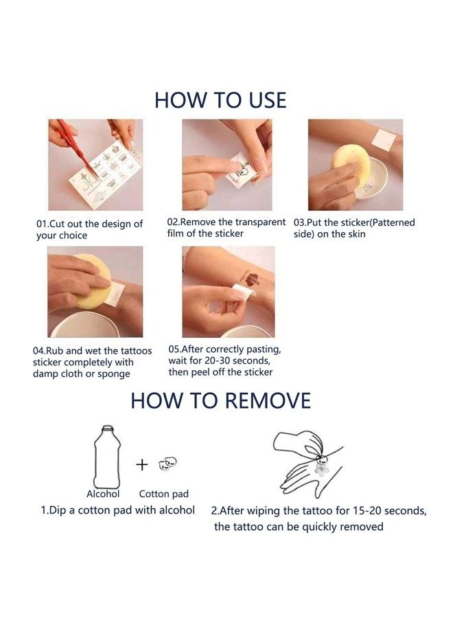 Pinone 60 Sheets Waterproof Butterfly Flower Temporary Tattoos Stickers for Women,Multiple Design Styles - Image 3