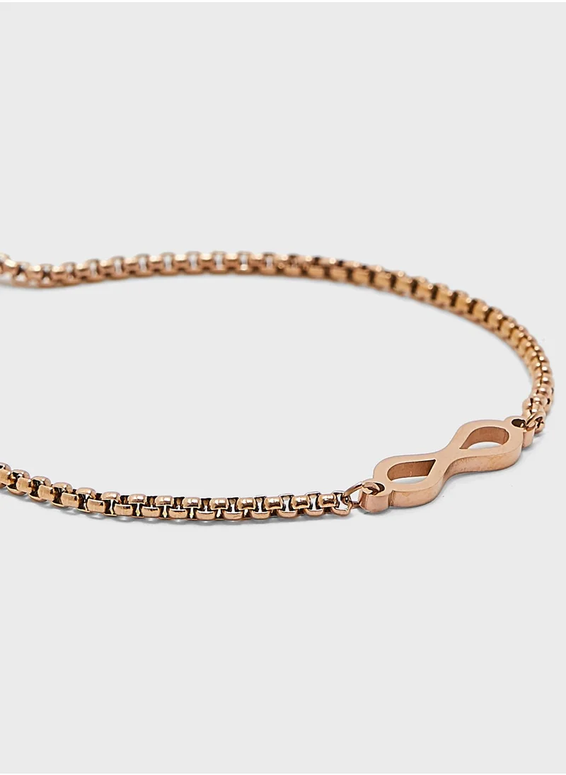 celovis Infinity Endless Love Pendant Adjustable Slider Clasp Bracelet