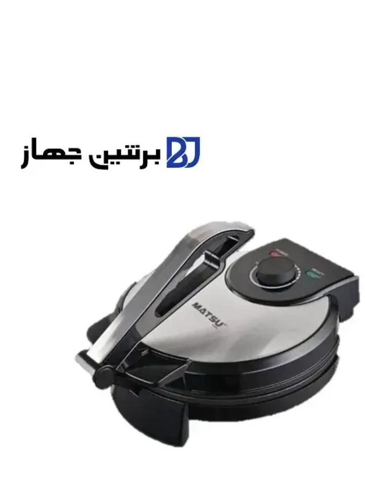 Generic MATSU 10-Inch Electric Roti Maker – 1200W Chapati & Flatbread Press with Non-Stick Surface, Adjustable Temperature, Stainless Steel Body, Dual Indicator Lights, Safety Lock, Fast Heating, Easy Cleaning – 220-240V Kitchen Appliance for Roti, Tortilla, Khakra, Paratha  - Image 3
