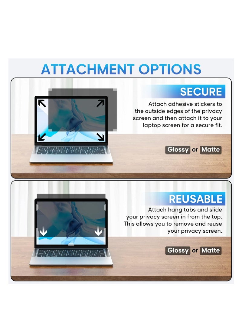 [1 Pack] Laptop Privacy Screen 16 Inch Compatible With Lenovo Hp Dell Acer Asus Thinkpad Envy Xps, 16:10 Aspect Removable Anti Glare Blue Light Filter Protector, 16 inch Computer Monitor Privacy Shield