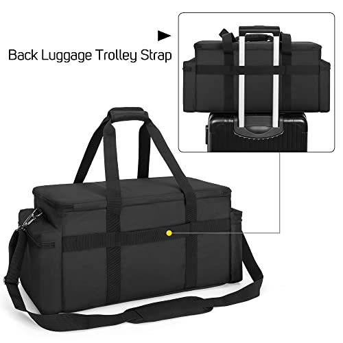 LoDrid Cable File Gig Bag with Detachable Padded Bottom & Dividers, DJ Wire Bag for 14” Laptop, Sound Equipment, DJ Gear, Musician Accessories, Black, Bag Only - Image 4