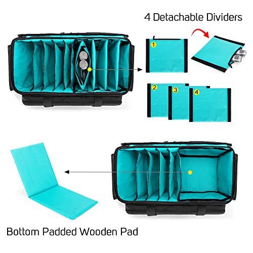 LoDrid Cable File Gig Bag with Detachable Padded Bottom & Dividers, DJ Wire Bag for 14” Laptop, Sound Equipment, DJ Gear, Musician Accessories, Black, Bag Only - Image 2