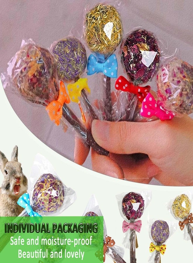 kathson 20PCS Rabbit Timothy Hay Treats Sticks,Interactive Bunny Lollipop Chew Sticks,Natural Guinea Pigs Chewing Treats Molar Teeth Toys for Small Animals,Chinchilla,Hamster,Gerbil - Image 3