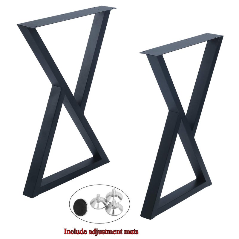 Womio 2Pcs Metal Furniture Legs Rustic Decory Triangle Shape Table LegsDesk LegsHeavy Duty Dining Table LegsIndustrial ModernBlackH28 x L175 inchs - Image 2