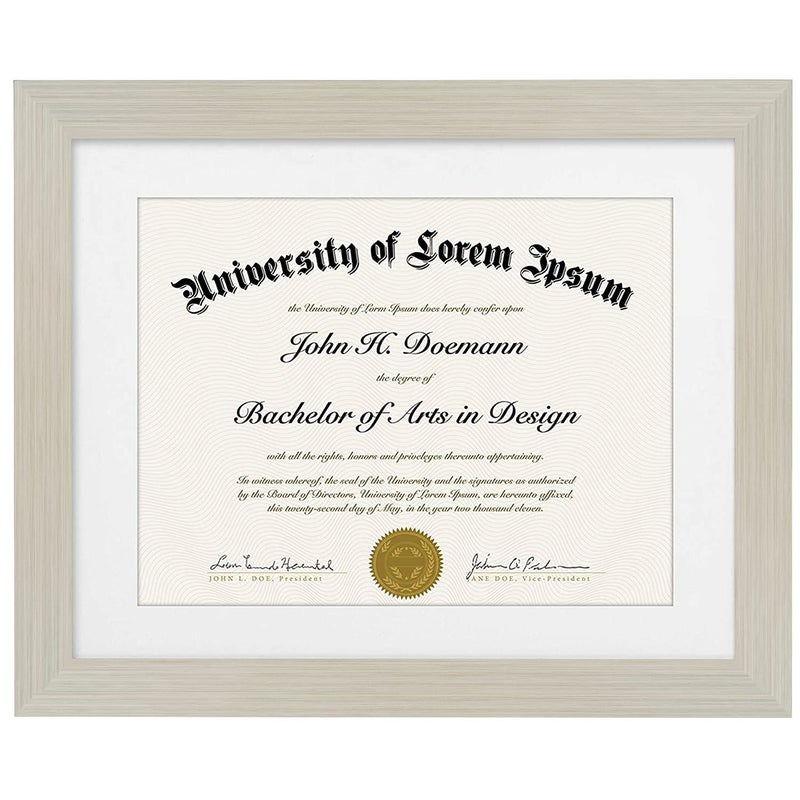 Americanflat 11x14 Diploma Frame with ShatterResistant Glass  Use as 85x11 Frame with Mat or Display 11x14 Documents Without Mat  Legacy Collection  Certificate Frames for Wall  Light Wood