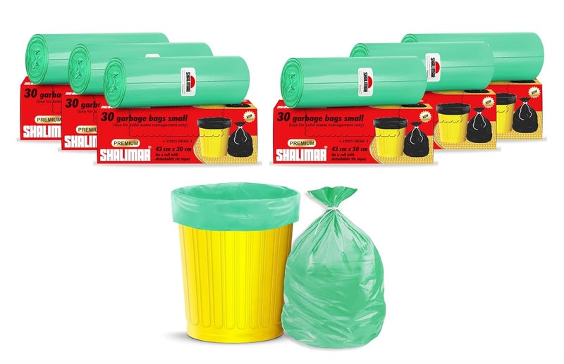 shalimar Shalimar Premium Lavender Fragrance Scented Garbage Bags Small Size 17x19 Inches180 Bags Pack of 6 Rolls with 30 Bags Each for Dustbin BagTrash Bag Green Perforated Box for Easy Dispensing  - Image 1