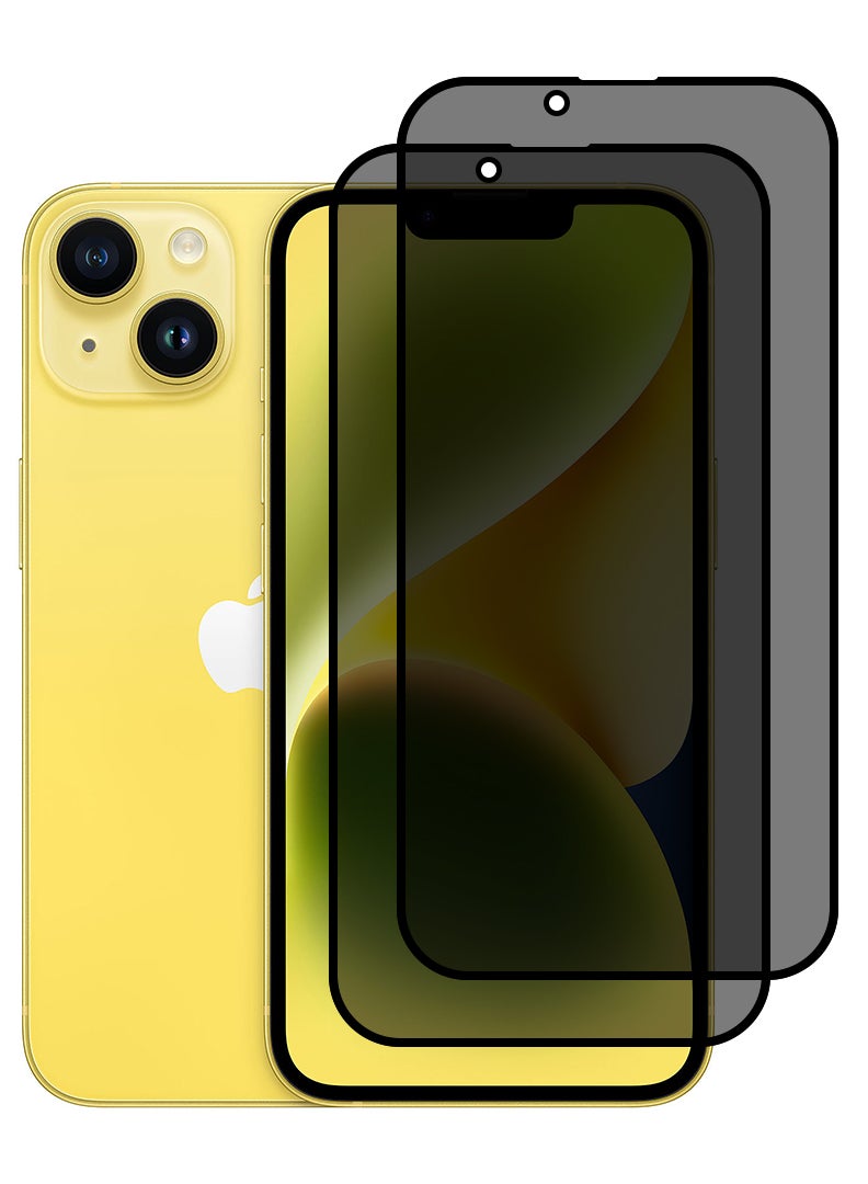 Theodor عبوة من 2 واقي شاشة زجاجي مقسى بصلابة 9H لهاتف APPLE IPHONE 15 Plus الخصوصية 6.7 - Image 1