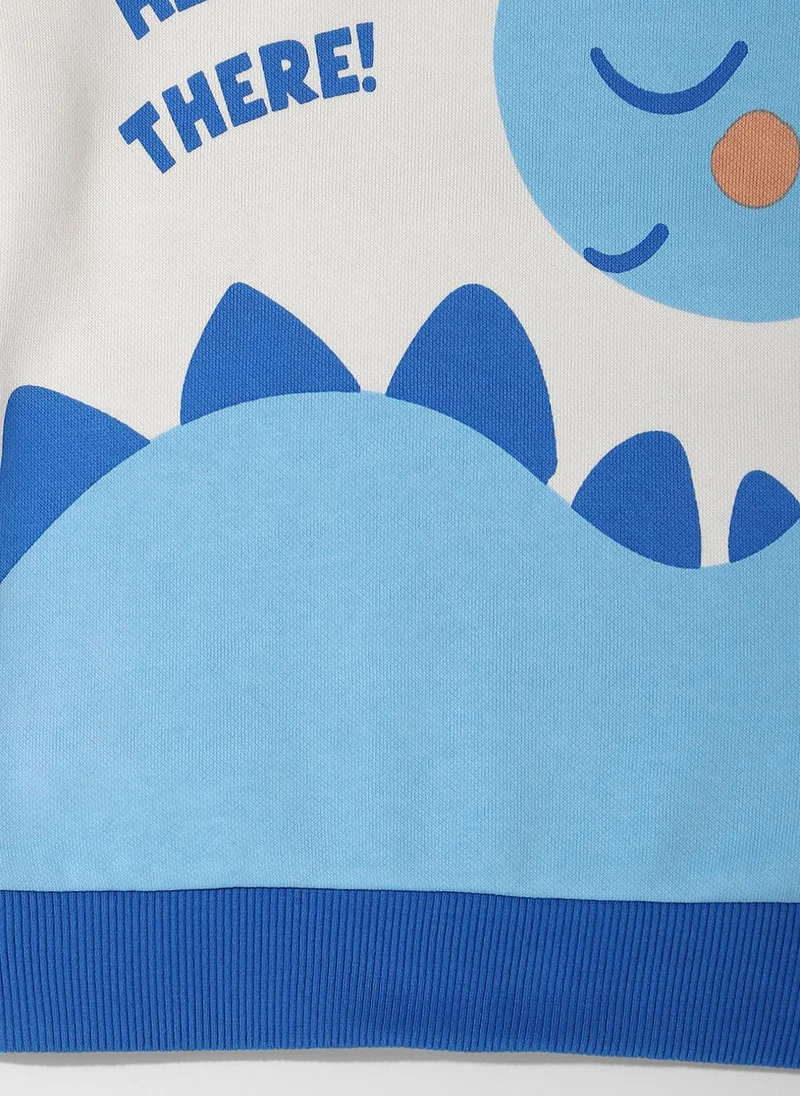 نوتيناتي Nautinati Printed Raglan Sleeves Sweatshirt For Baby Boys