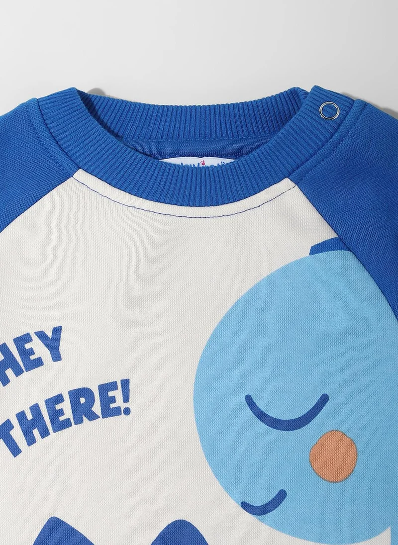 نوتيناتي Nautinati Printed Raglan Sleeves Sweatshirt For Baby Boys