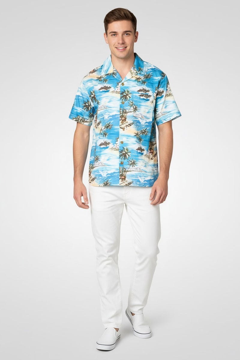 Replay Men Regular Fit Allover Print Short Sleeve Casual Shirt, Multicolor - Image 2