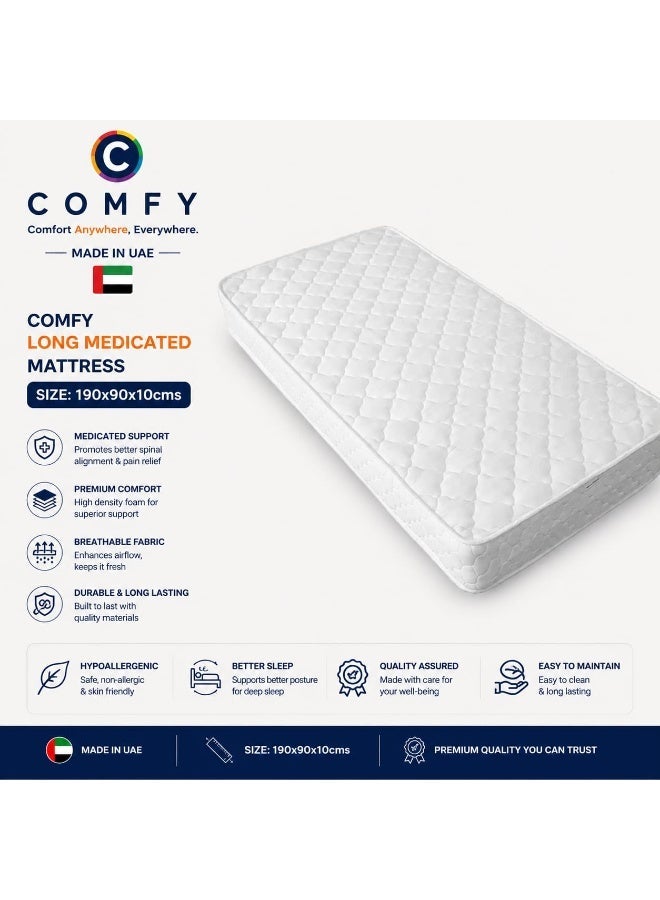 Comfy مرتبة فردية مريحة وطويلة ومستقيمة للغاية باللون الأبيض من شركة أورثوميديكال، مقاس 6 - Image 1