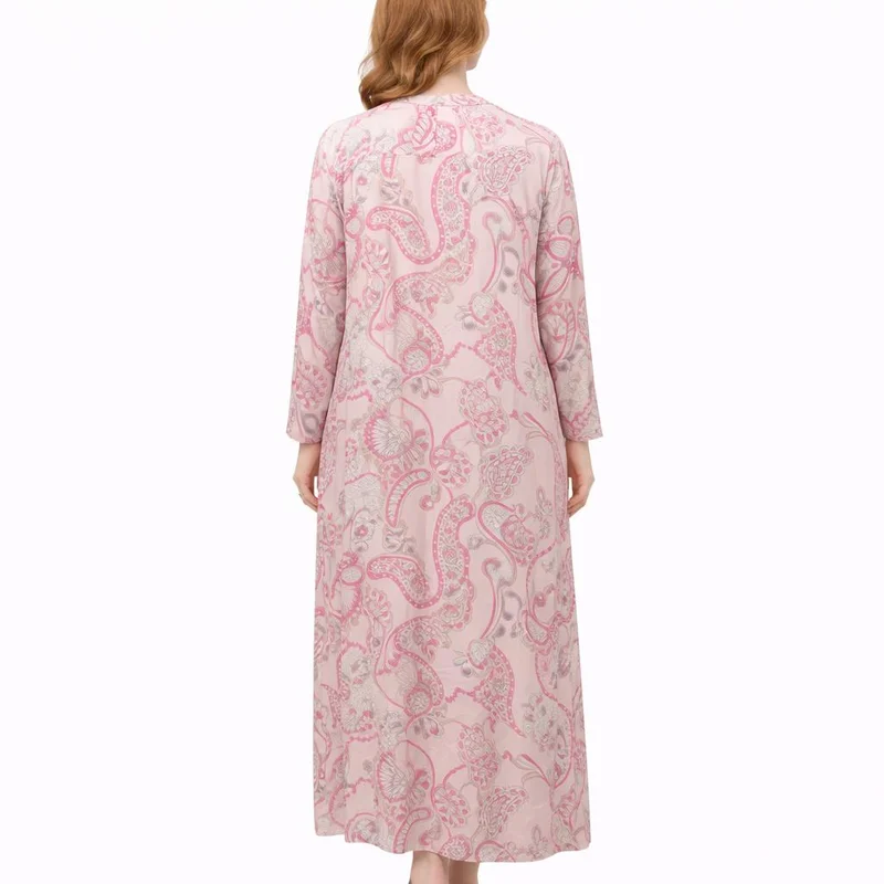 Artemea  Women’s Pink Paisley printed  Jalabiya | Premium Rayon | Full-Length Modest Wear for Women | Best Price UAE