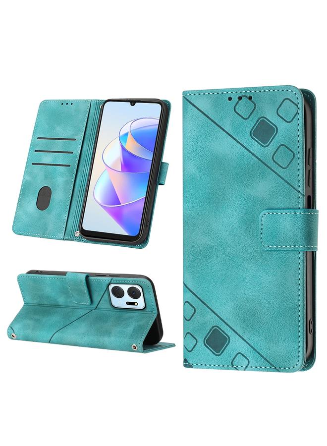 S-TOP Case For Honor X7a 4G Global Skin-feel Embossed Leather Phone Case - Image 1