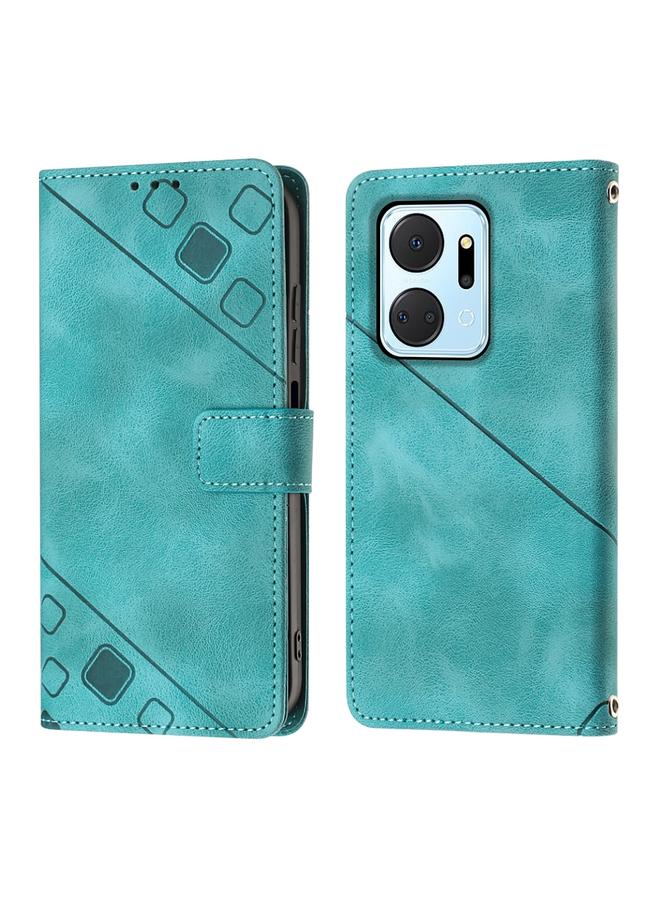 S-TOP Case For Honor X7a 4G Global Skin-feel Embossed Leather Phone Case - Image 2