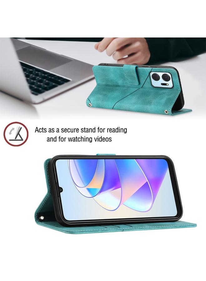 S-TOP Case For Honor X7a 4G Global Skin-feel Embossed Leather Phone Case - Image 4