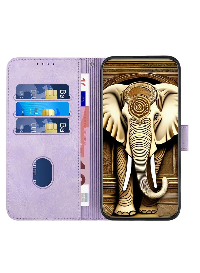 S-TOP Case For Honor Magic5 Pro Elephant Head Embossed Phone Leather Case with Lanyard - Image 3