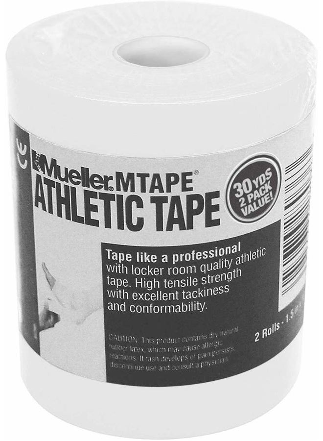 Mueller Athletic Tape, 1.5" x 15yd Roll, White, 2 Pack - Image 3