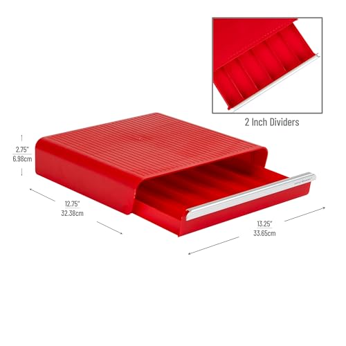 Mind Reader Single Serve Coffee Pod Drawer, 36 Pod Capacity, Countertop Organizer, 13.25"L x 12.75"W x 2.75"H, Red - Image 3