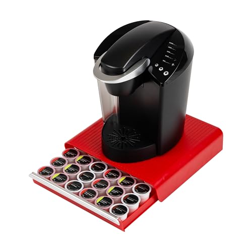 Mind Reader Single Serve Coffee Pod Drawer, 36 Pod Capacity, Countertop Organizer, 13.25"L x 12.75"W x 2.75"H, Red - Image 5