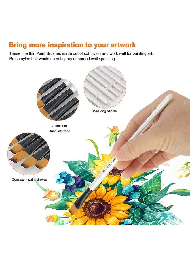 Keep Smiling Artist Paint Brush Set With Long Wooden Handles White 12-Piece A6075F - Image 3