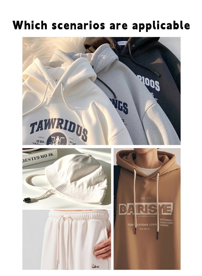 طقم بديل لرباط السترة (قطعتان) - أربطة سوداء مسطحة من البوليستر بطول 145 سم مع أطراف معدنية للسترات والبنطلونات الرياضية والسترات ذات القلنسوة - Image 4