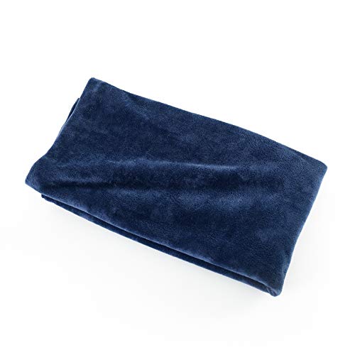 EVOLIVE Soft Micromink, Faux Fur, Faux Suede, Faux Velvet Body Pillow Cover 21"x54" Replacement with Zipper Closure (21"x54" Body Pillow Cover, Navy) - Image 3