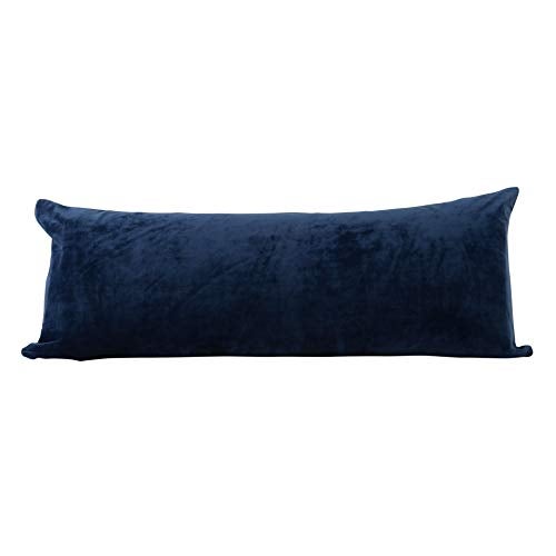 EVOLIVE Soft Micromink, Faux Fur, Faux Suede, Faux Velvet Body Pillow Cover 21"x54" Replacement with Zipper Closure (21"x54" Body Pillow Cover, Navy) - Image 1