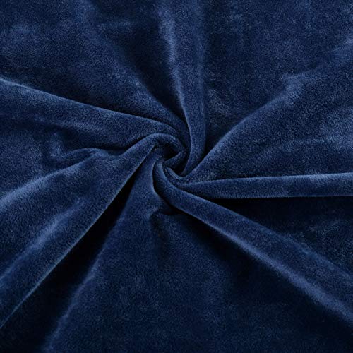 EVOLIVE Soft Micromink, Faux Fur, Faux Suede, Faux Velvet Body Pillow Cover 21"x54" Replacement with Zipper Closure (21"x54" Body Pillow Cover, Navy) - Image 5