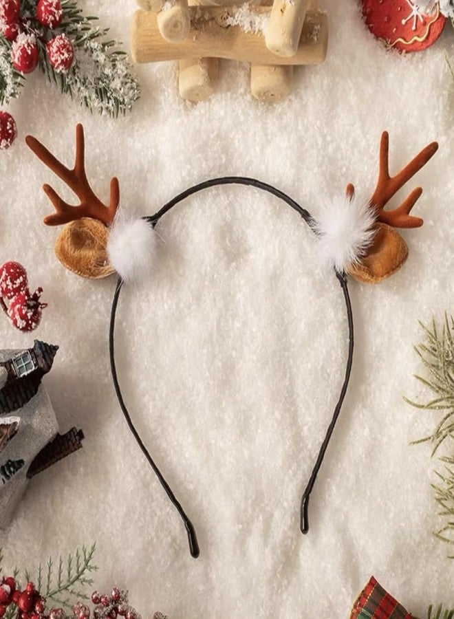 Huachi Reindeer Antlers Headband Halloween Headbands for Women Girls Deer Antlers Ears Headband - Image 2