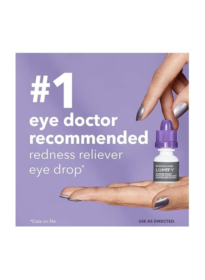 Bausch + Lomb Lumify Redness Reliever Eye Drops - Clinically Proven Redness Relief, 0.25 fl oz (7.5 mL) - Image 3