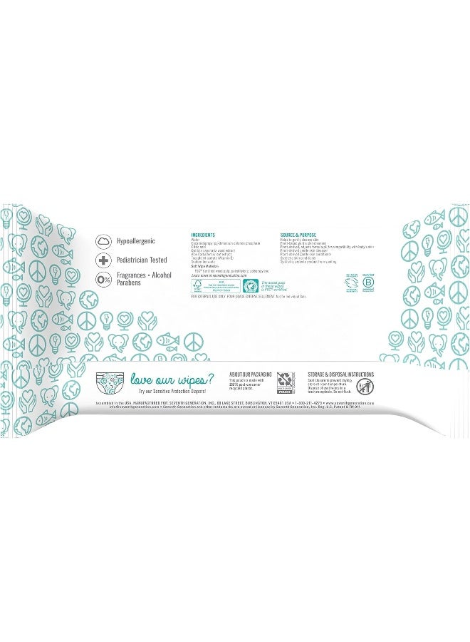 Seventh Generation Seventh Generation Baby Wipes Refill With Tape Seal Sensitive Protection Unscented Baby Wipes 256 Count  - Image 2