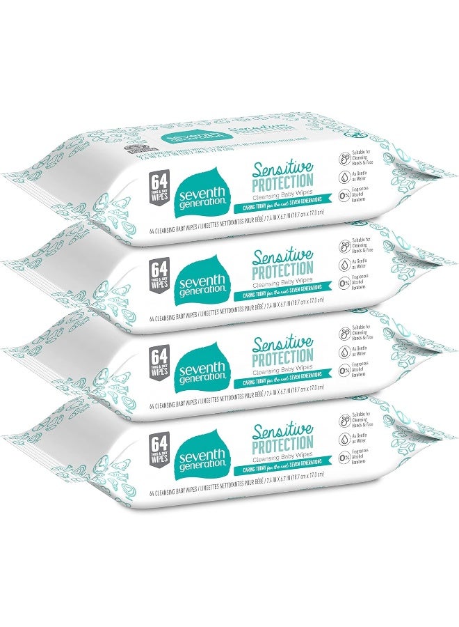 Seventh Generation Seventh Generation Baby Wipes Refill With Tape Seal Sensitive Protection Unscented Baby Wipes 256 Count  - Image 3