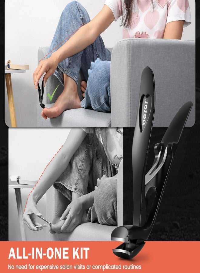 BEZOX Toenail Clippers Kit for Seniors - The Ultimate Solution for Thick & Ingrown Toenails with Curved Head Toe Nails Clippers, Long Handle Toenails Clippers Thick Nails, Nail File & Toenail Lifter - Image 3