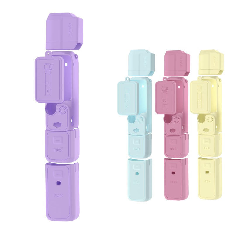 BRDRC Pocket 3 Silicone Cover For Xtra Muse Protective Case Lens Protector ScratchResistant Sleeve Skin Compatible with DJI OSMO Pocket 3 Creator ComboFor Xtra Muse AccessoriesPurple - Image 2
