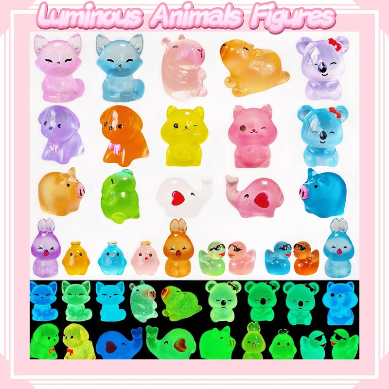 EVDERS 36Pcs Luminous Mini Resin Dog Figures, Glow in The Dark Puppy Animals Figurines, Miniature Resin Dog Animals Figurines for Micro Landscape Garden DIY Dollhouse Birthday Party Cake Decoration - Image 5