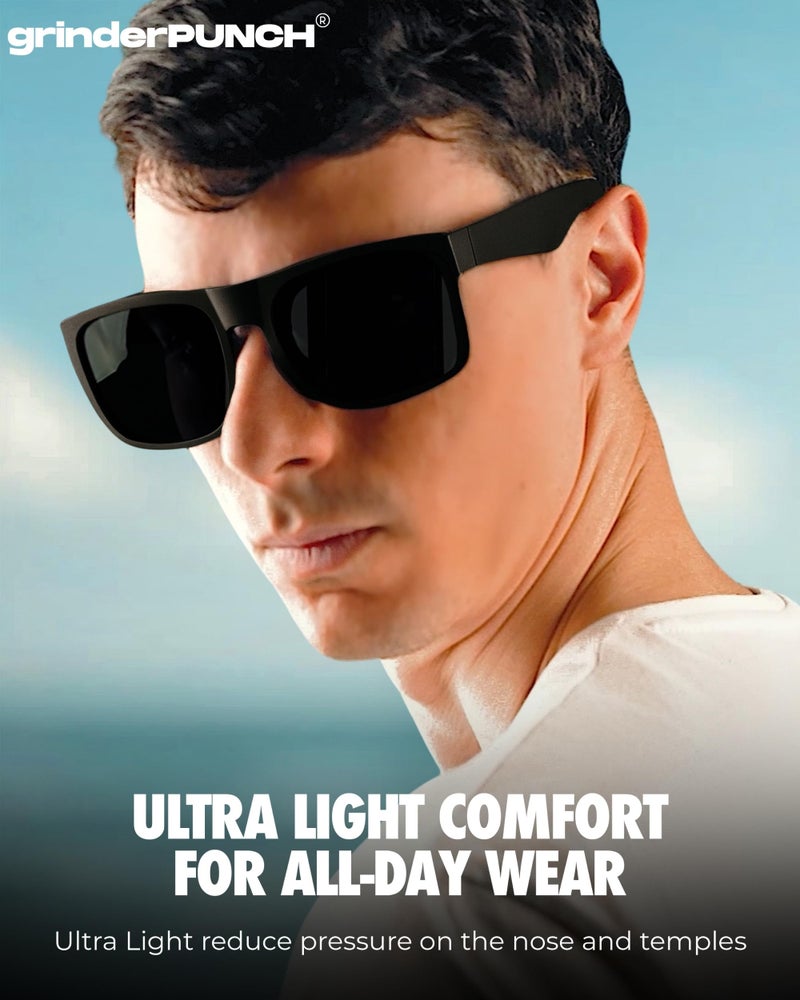 Grinderpunch Xl Polarized Oversized Sunglasses | Lightweight Men'S Big Wide Head Uv Protection For Sports  Driving  Fishing | Large Face Fit (Matte) - Image 5